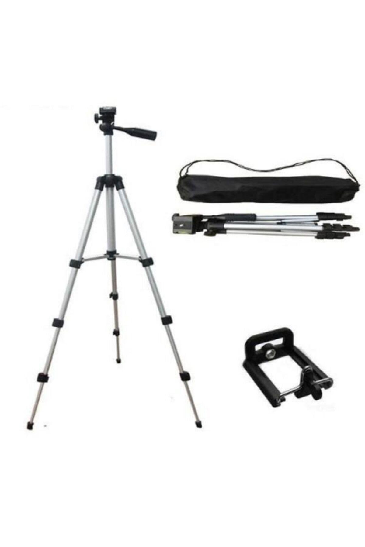 Teknosepetim Katlanabilir Taşıma Çantalı Tripot Telefon Fotoğraf Makinesi Kamera Tutucu Ayak Tripod 105 Cm