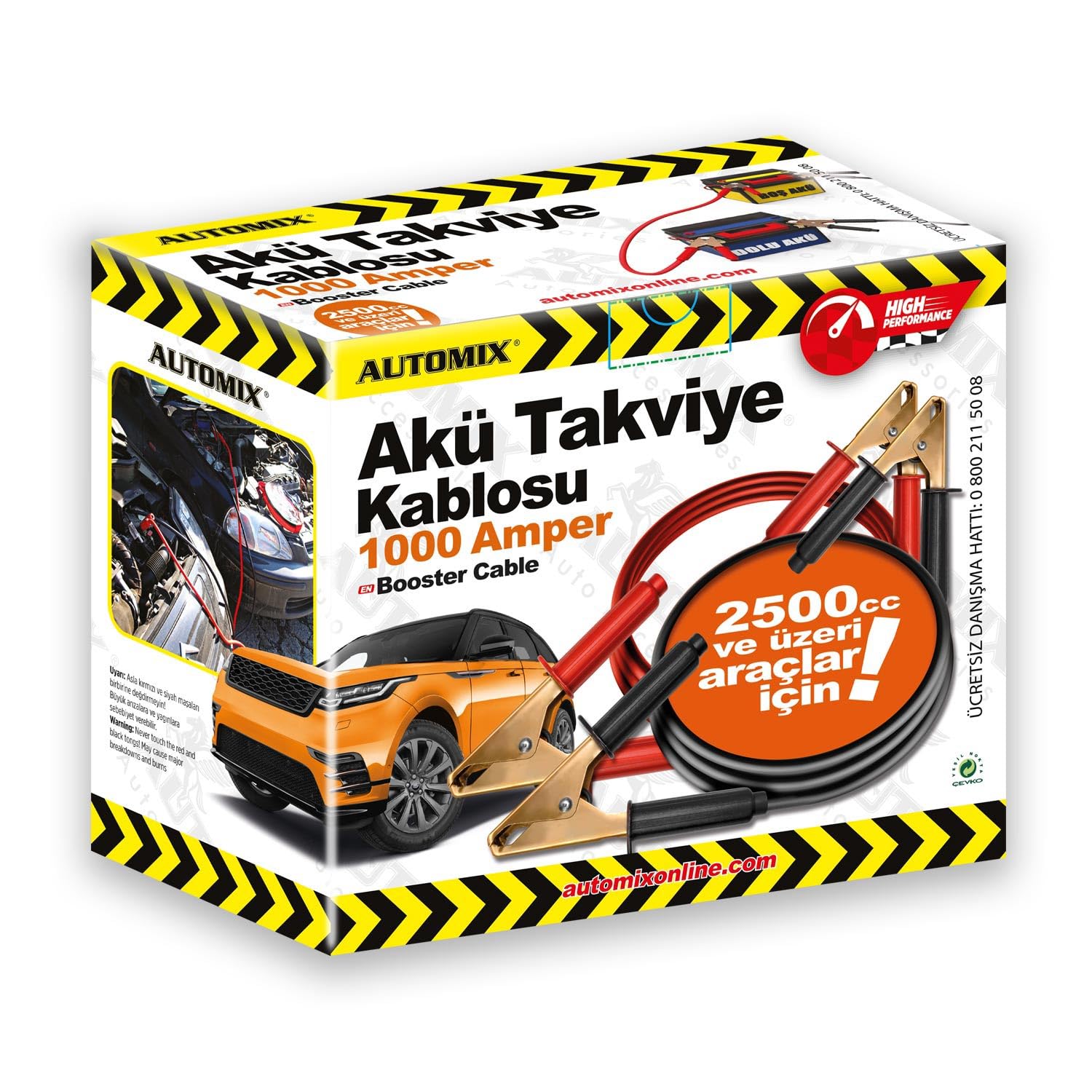 Automix Takviye Kablosu 1000 Amp Kutulu | Araç Aküsü İçin Güçlü ve Dayanıklı