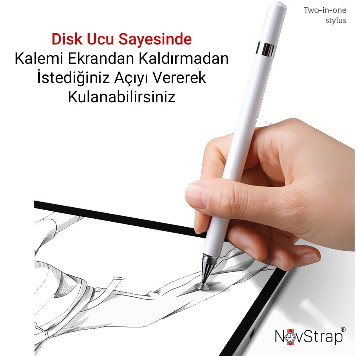 NovStrap Casper Via S50 S40 L50 L40 L30 S48 S30 S20 S38 L20 ile Uyumlu 2in1 Dokunmatik Tablet Kalemi
