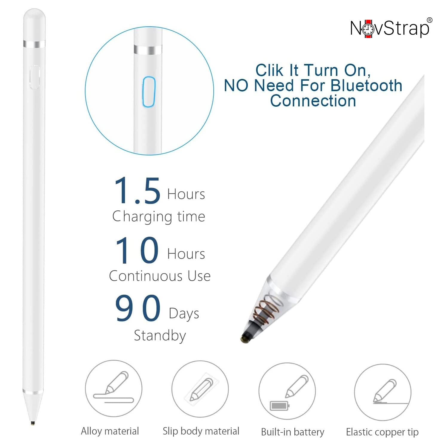 NovStrap Samsung Galaxy Tab S7 Fe S8 S9 Plus Ultra ile Uyumlu Dokunmatik Tablet Kalemi DZ870 Active Stylus Pencil