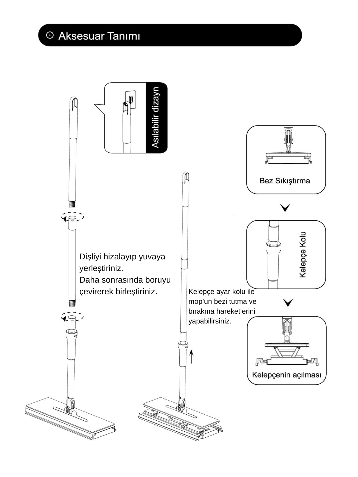 Digithome One Click Akıllı Mop Paleti XL 32cm Tembel Mop El Değmeden Islak Havlu Ve Bez Kullan At Otomatik DGT-101