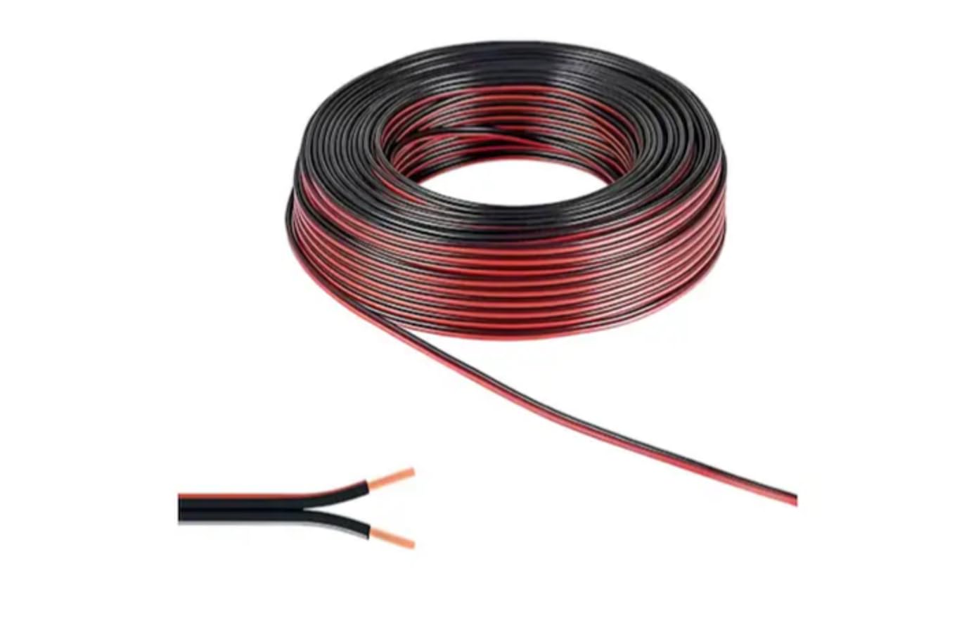 2x0.75mm² Kordon Yassı Bitişik Ses Sistemi Hoparlör Kablosu (25 Metre)