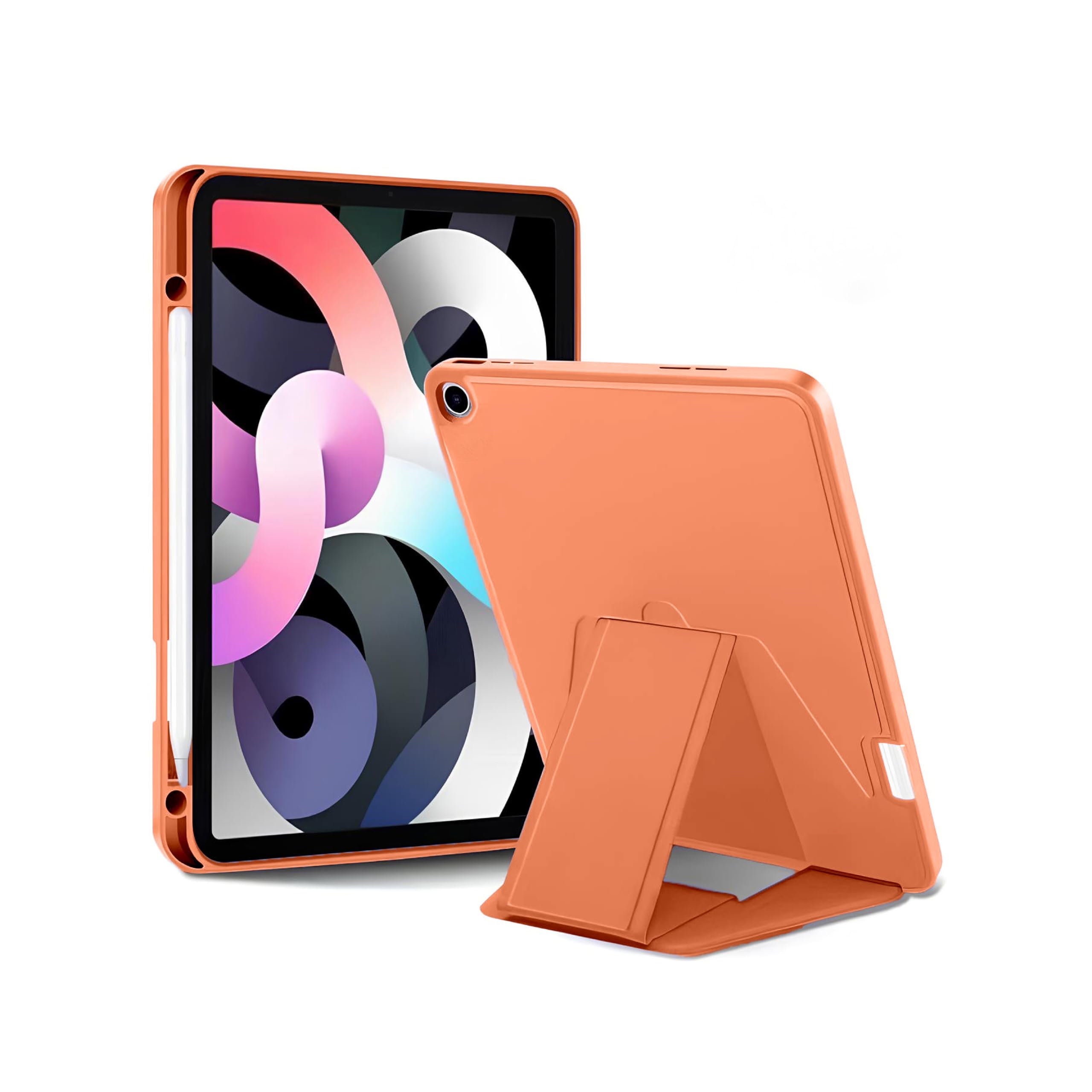 Babilden Samsung Tablet İle Uyumlu Kılıf Lüks Kadife İç Kaplamalı Suni Deri Mıknatıslı Standlı Tablet Arka Kapak (Turuncu, Tab A9 X110/Galaxy Tab A11)