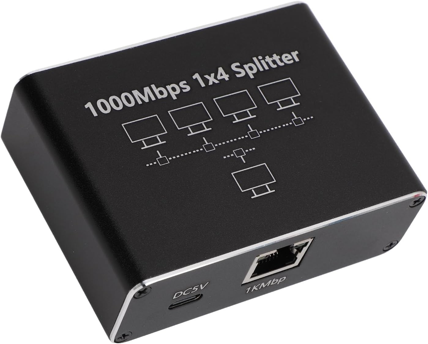 Coverzone 1 Gigabit Ethernet Anahtarı 4 Bağlantı Noktalı 1000Mbps, RJ45 1 ila 4 Ethernet Splitter, RJ45 LAN Ağ Anahtarı 1-2 Gigabit Ağ Bölücü, Bilgisayar, HUB, Anahtar, Yönlendirici ZR889