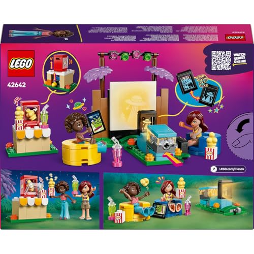 LEGO Friends Arkadaşlık Film Gecesi 42642-6 Yaş ve Üzeri Kız ve Erkek Çocuklar için 2 Mini Bebek ve Aksesuarlar İçeren Yaratıcı Rol Yapma Oyuncağı Yapım Seti, Doğum Günü Hediyesi Fikri (154 Parça)