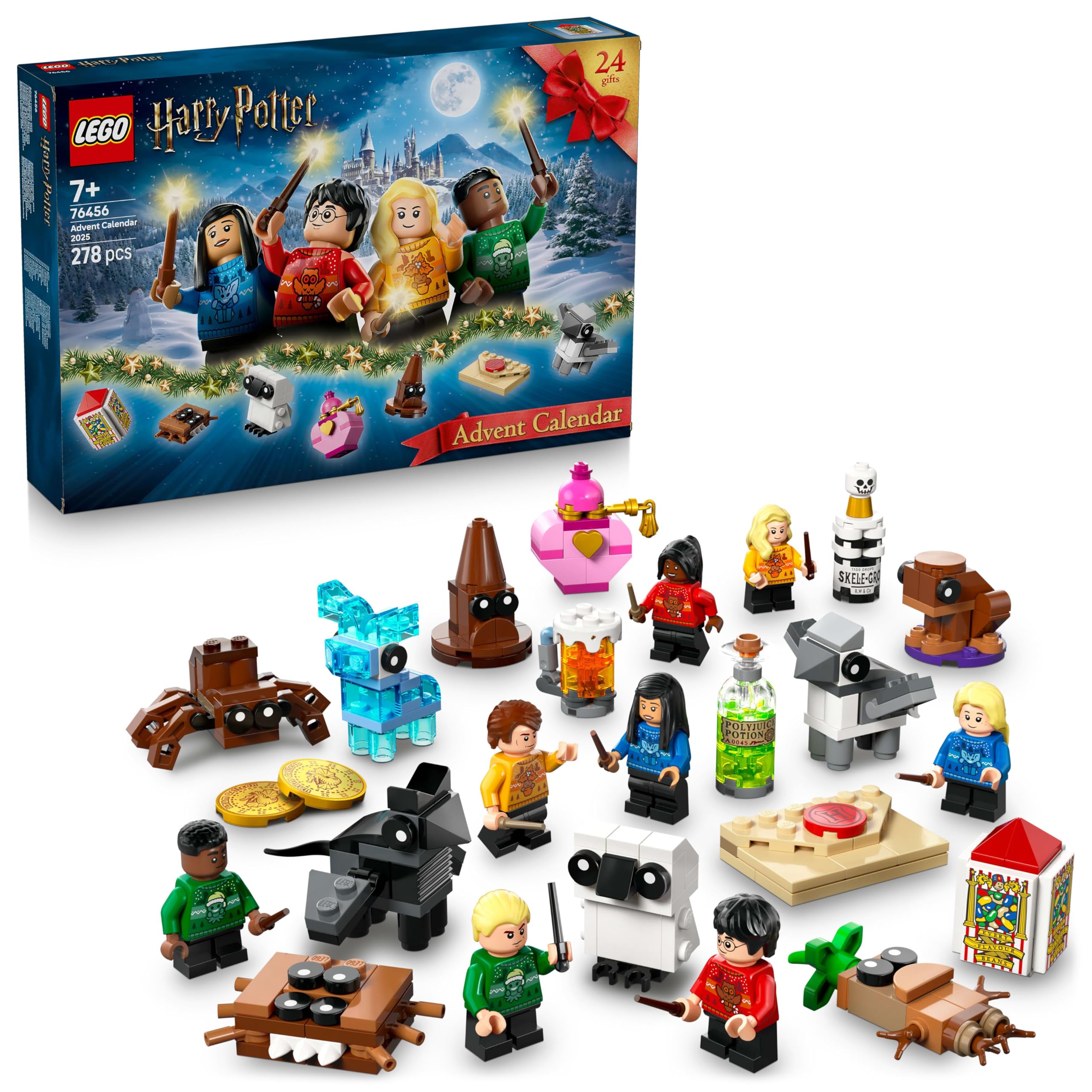 LEGO Harry Potter 2025 Yılbaşı Takvimi 76456 – 7 Yaş ve Üzeri Çocuklar İçin Sürpriz Figürlü Yaratıcı Oyuncak Yapım Seti, Koleksiyonluk Parçalarla Yılbaşına Geri Sayım Eğlencesi ve Hediye (278 Parça)