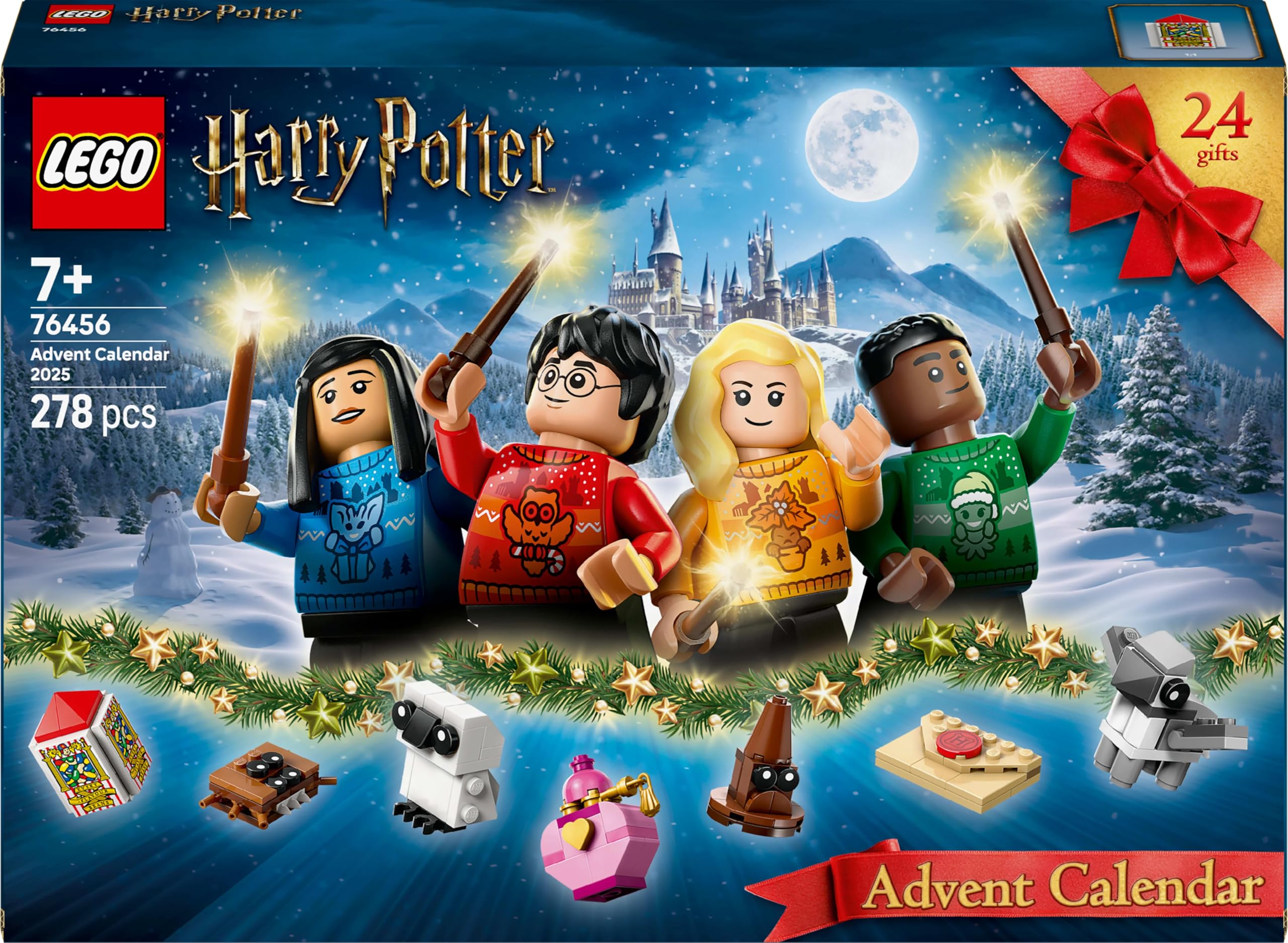 LEGO Harry Potter 2025 Yılbaşı Takvimi 76456 – 7 Yaş ve Üzeri Çocuklar İçin Sürpriz Figürlü Yaratıcı Oyuncak Yapım Seti, Koleksiyonluk Parçalarla Yılbaşına Geri Sayım Eğlencesi ve Hediye (278 Parça)