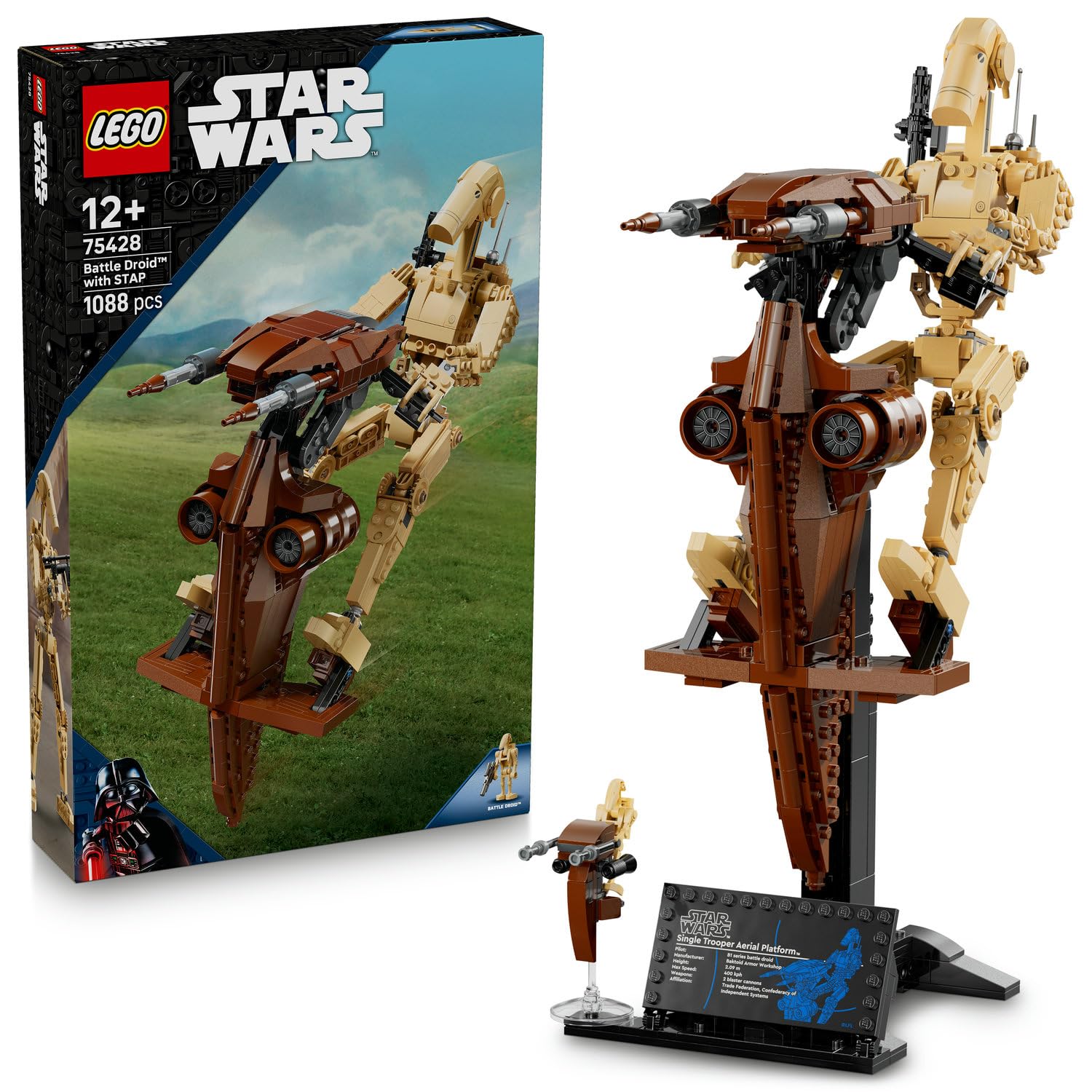 LEGO Star Wars Gizli Tehlike STAP ile Savaş Droidi 75428 – 12 Yaş ve Üzeri İçin Koleksiyonluk Yapım Seti, Sergilemeye Uygun Detaylı Model, Yetişkinler ve Gençler İçin Hediye Fikri (1088 Parça)