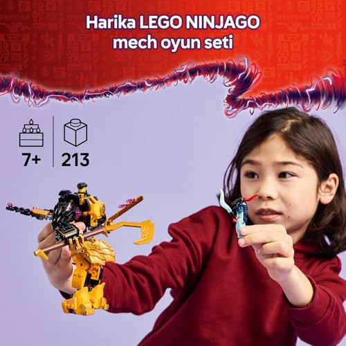LEGO NINJAGO Arin’in Spinjitzu Savaş Robotu 71839-7 Yaş ve Üzeri Çocuklar için Arin ve Hayalet Ejderinsan Savaşçı Minifigürleri ve Ejderha Modeli İçeren Yaratıcı Oyuncak Yapım Seti (213 Parça)