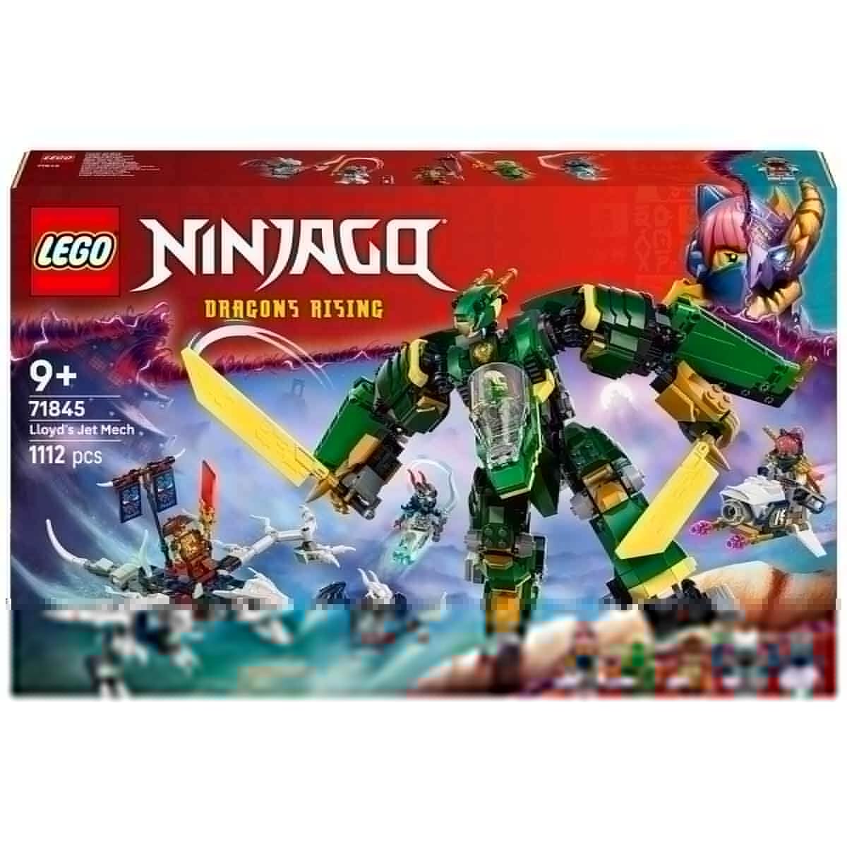 LEGO NINJAGO Lloyd’un Jet Robotu 71845-9 Yaş ve Üzeri Ninja Tutkunu Çocuklar için 5 Minifigür ve Ejderha Figürü İçeren Yaratıcı Oyuncak Yapım Seti, Doğum Günü Hediyesi (1112 Parça)