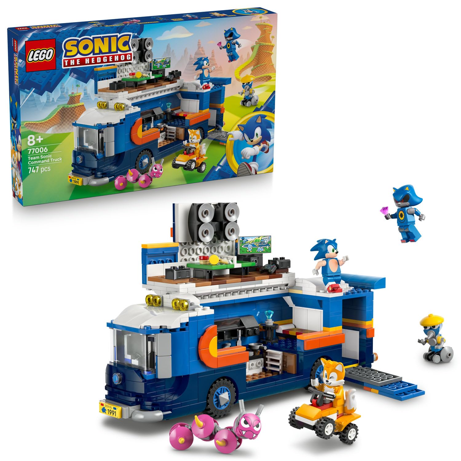 LEGO Sonic Takımı Komuta Kamyonu 77006 – 8 Yaş ve Üzeri Erkek ve Kız Çocuklar için Yaratıcı Hikaye ve Rol Oyunu Sunan Sonic Video Oyuncak Yapım Seti, Koleksiyonluk Model (747 Parça)