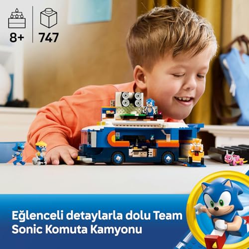 LEGO Sonic Takımı Komuta Kamyonu 77006 – 8 Yaş ve Üzeri Erkek ve Kız Çocuklar için Yaratıcı Hikaye ve Rol Oyunu Sunan Sonic Video Oyuncak Yapım Seti, Koleksiyonluk Model (747 Parça)