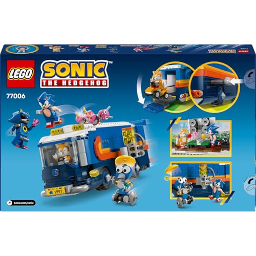 LEGO Sonic Takımı Komuta Kamyonu 77006 – 8 Yaş ve Üzeri Erkek ve Kız Çocuklar için Yaratıcı Hikaye ve Rol Oyunu Sunan Sonic Video Oyuncak Yapım Seti, Koleksiyonluk Model (747 Parça)
