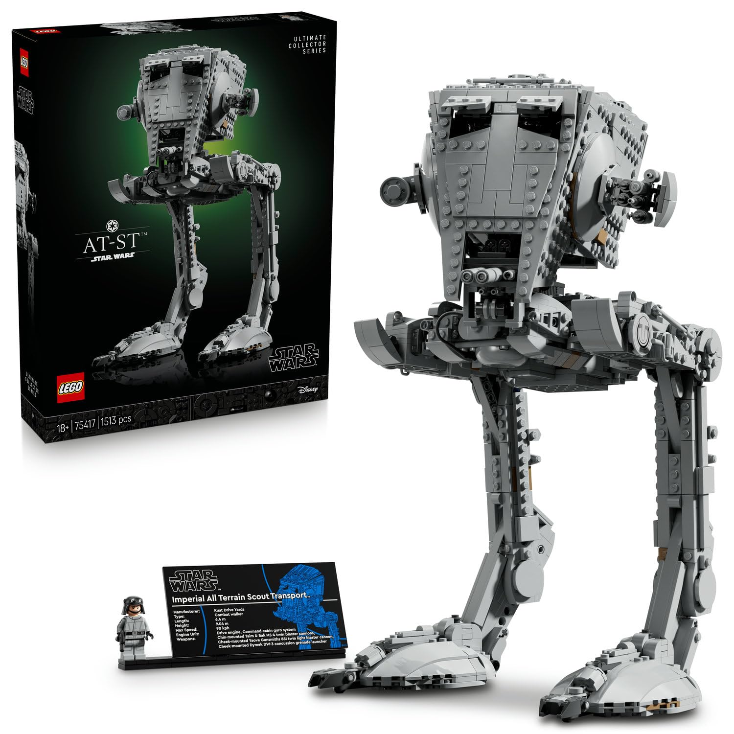 LEGO Star Wars AT-ST Walker 75417 – Film Tutkunları Yetişkinler için Koleksiyonluk Detaylı Model Yap