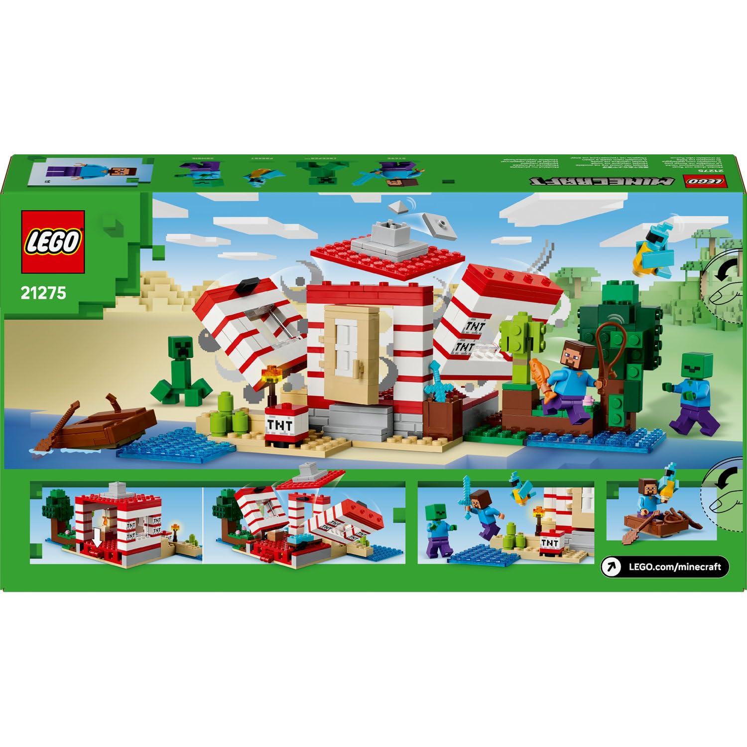 LEGO Minecraft TNT Büyük Orman Evi 21275-8 Yaş ve Üzeri Minecraft Hayranı Çocuklar için Video Oyunu Temalı, Koleksiyonluk Yaratıcı Oyuncak Yapım Seti, Doğum Günü Hediyesi Fikri (287 Parça)