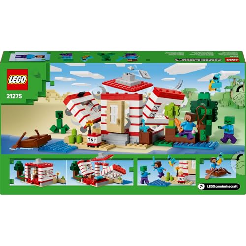 LEGO Minecraft TNT Büyük Orman Evi 21275-8 Yaş ve Üzeri Minecraft Hayranı Çocuklar için Video Oyunu Temalı, Koleksiyonluk Yaratıcı Oyuncak Yapım Seti, Doğum Günü Hediyesi Fikri (287 Parça)