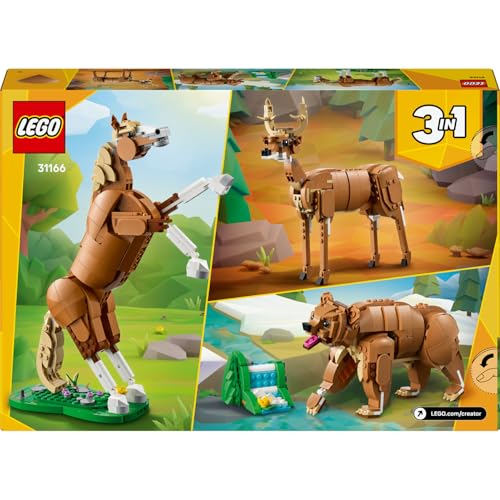 LEGO Creator 3'ü 1 Arada Güzel At 31166-9 Yaş ve Üzeri Doğa ve Hayvan Tutkunu Çocuklar için Ayı, Geyik veya At Olarak İnşa Edilebilen Yaratıcı Oyuncak Yapım Seti, Karne Hediyesi Fikri (685 Parça)