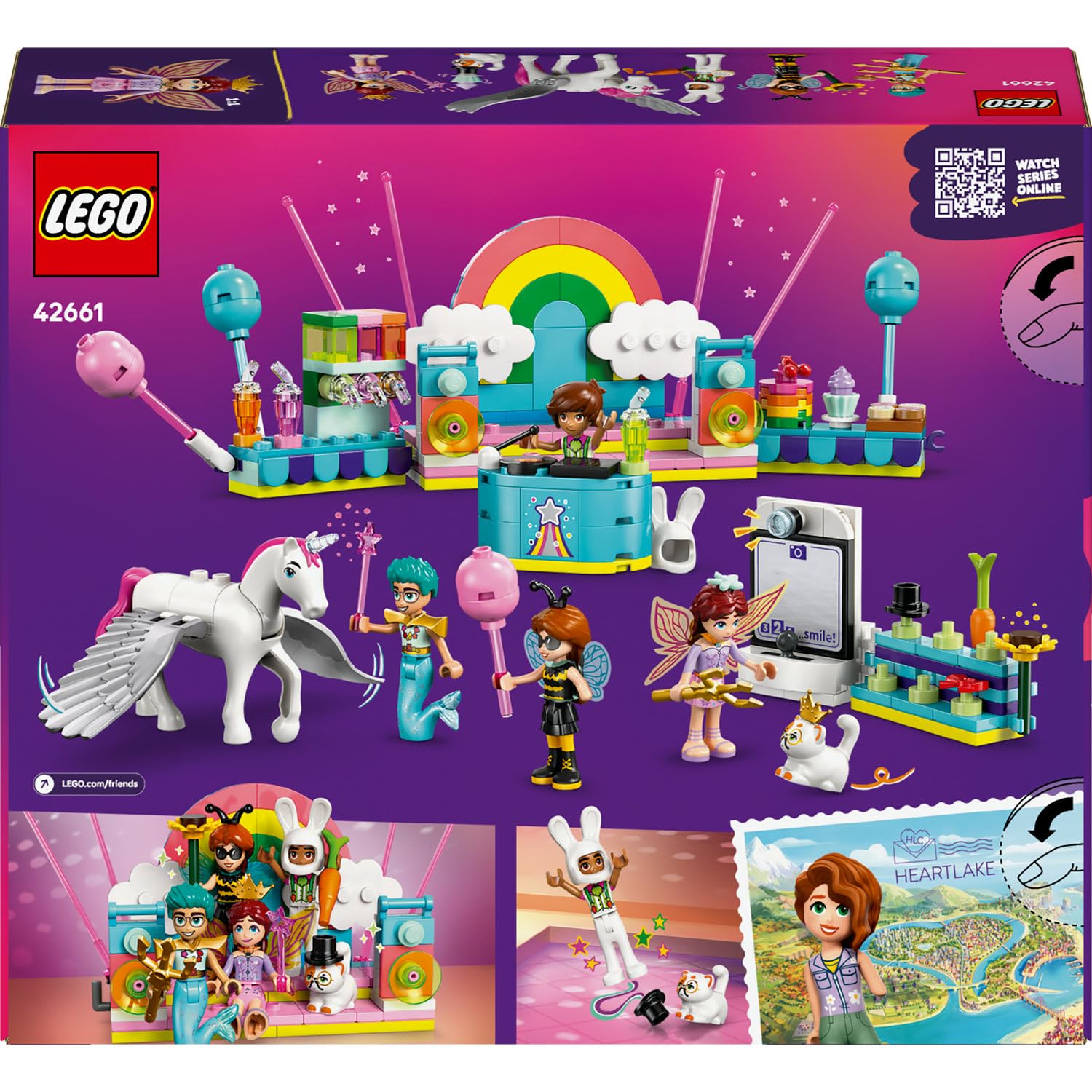 LEGO Friends Tek Boynuzlu At ve Peri ile Kostüm Partisi 42661-6 Yaş Üzeri Çocuklar için Unicorn İçeren Yaratıcı Oyuncak Yapım Seti, Özel Gün Hediyesi, Doğum Günü Hediyesi (261 Parça)