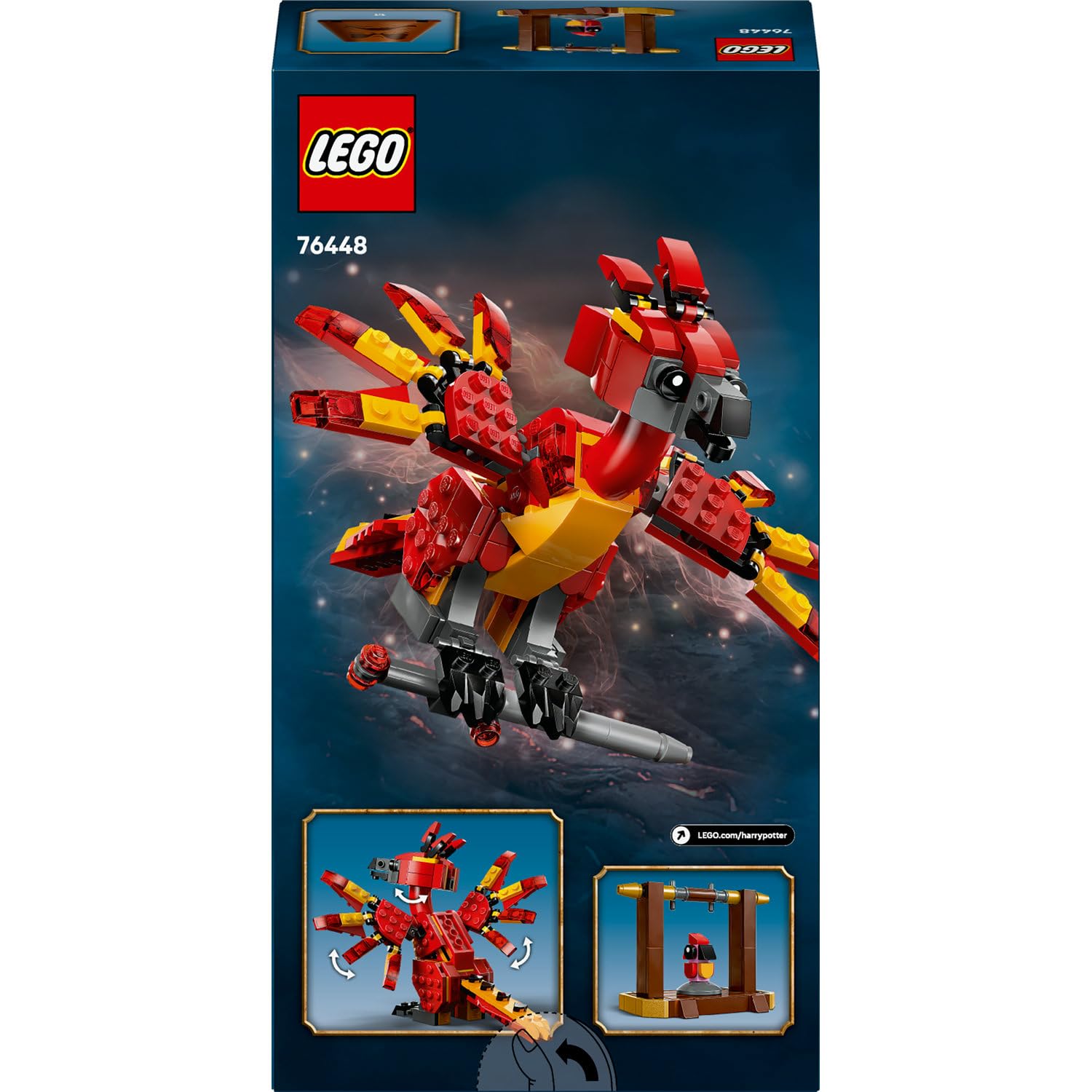 LEGO Harry Potter Fawkes: Dumbledore’un Anka Kuşu 76448-8 Yaş Üzeri Kız ve Erkek Çocuklar için Kavrayıcı Pençeleri Olan Hareketli Fawkes Figürü İçeren Mitolojik Hayvan Figürü Yapım Seti (299 Parça)