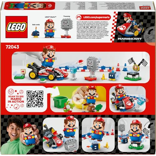 LEGO Super Mario: Mario Kart – İnteraktif LEGO Mario ve Standard Kart 72043 – 7+ için Figürlü Yaratıcı Oyuncak Yapım Seti (278P)