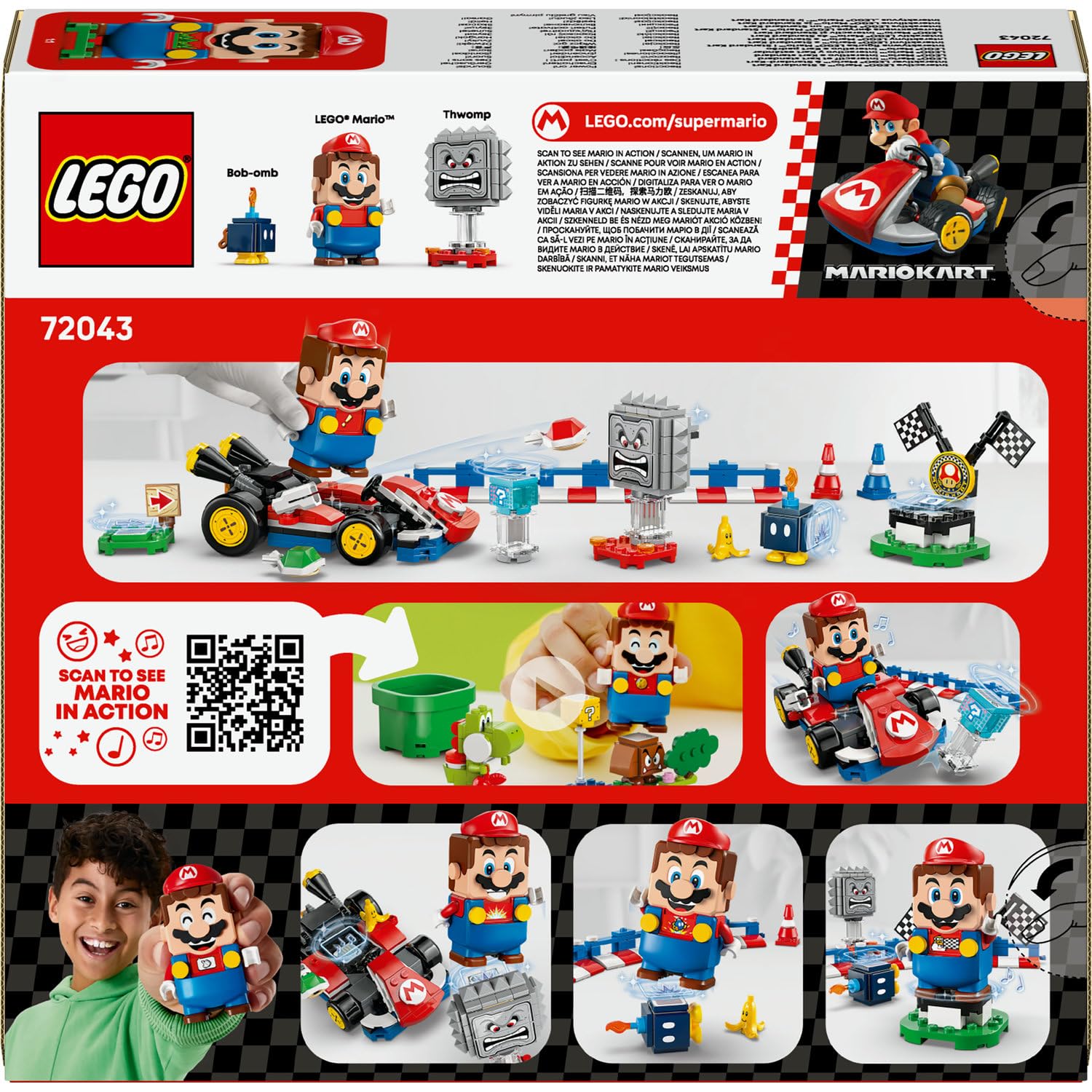 LEGO Super Mario: Mario Kart – İnteraktif LEGO Mario ve Standard Kart 72043 – 7+ için Figürlü Yaratıcı Oyuncak Yapım Seti (278P)