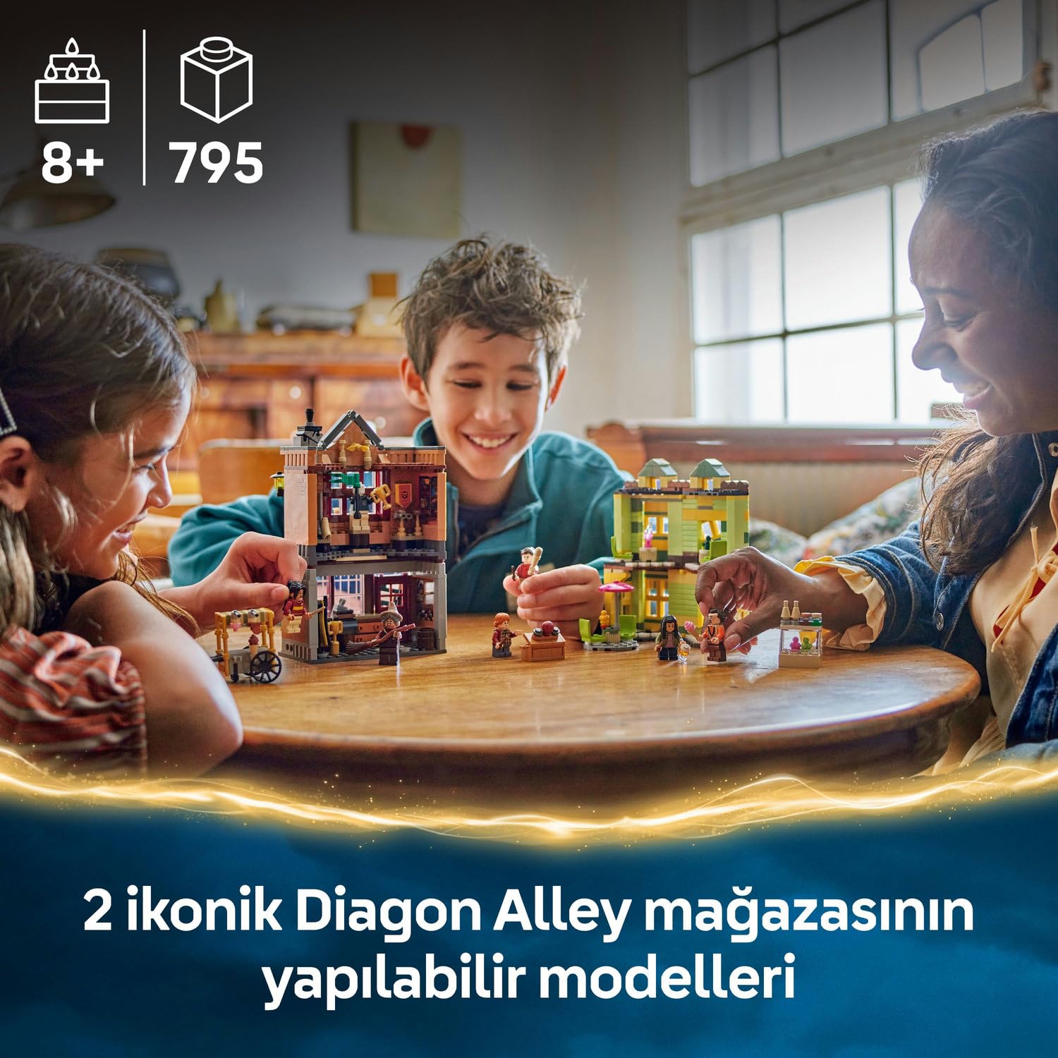 LEGO Harry Potter Kaliteli Quidditch Malzemeleri ve Dondurma Salonu 76452-8 Yaş ve Üzeri Çocuklar için Diagon Yolu Dükkanlarını İçeren Yaratıcı Oyuncak Yapım Seti, Doğum Günü Hediyesi (795 Parça)