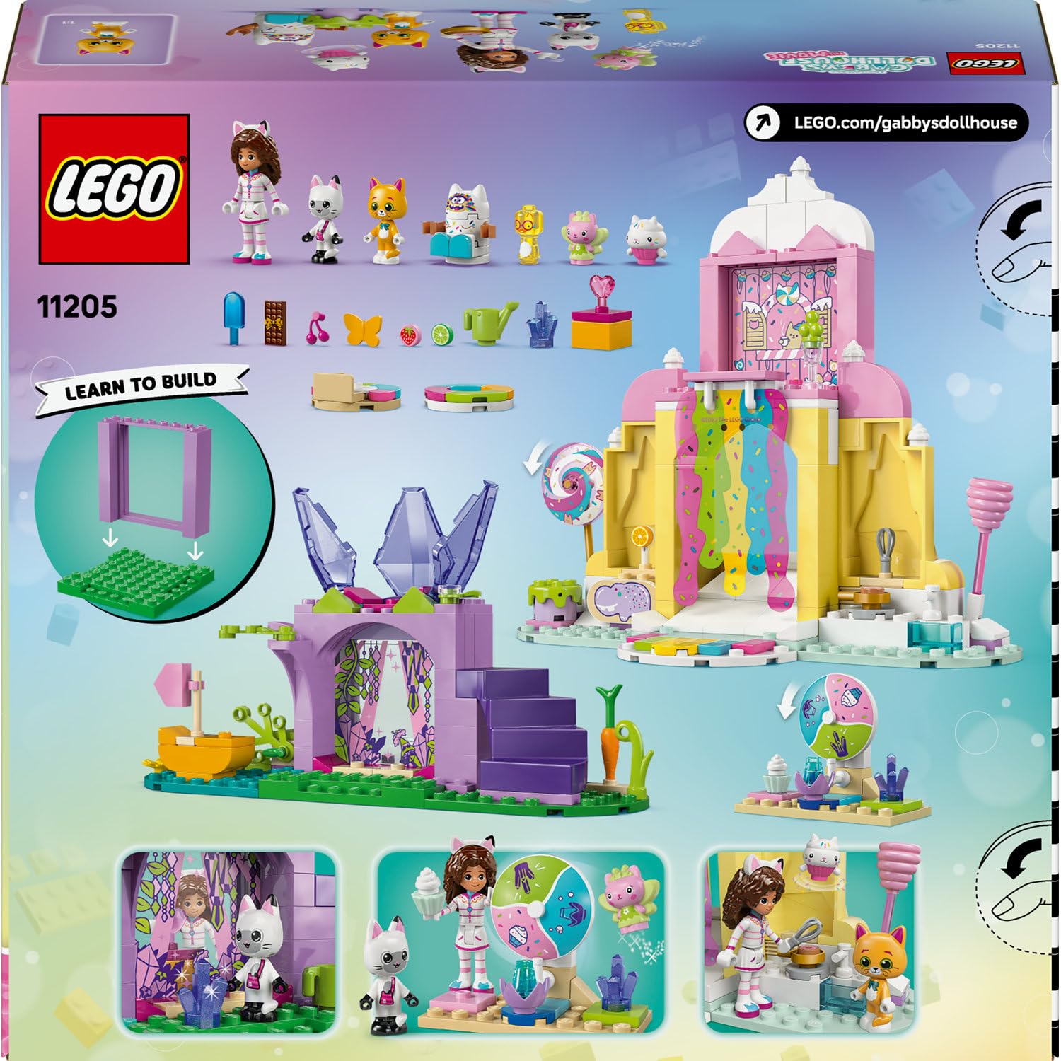 LEGO Gabby’s Dollhouse Tatlı Şekerleme Dağı ve Kedi Bahçesi 11205-4 Yaş ve Üzeri Çocuklar için Kedi Figürü İçeren Hayvan Temalı Yaratıcı Oyuncak Yapım Seti, Doğum Günü Hediye Fikri (263 Parça)