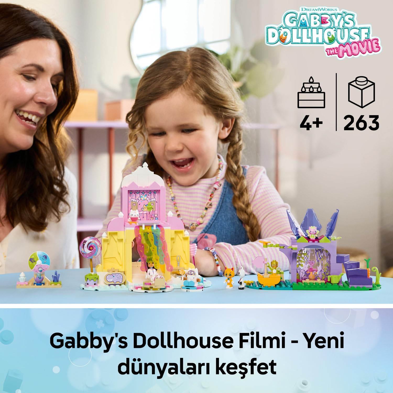 LEGO Gabby’s Dollhouse Tatlı Şekerleme Dağı ve Kedi Bahçesi 11205-4 Yaş ve Üzeri Çocuklar için Kedi Figürü İçeren Hayvan Temalı Yaratıcı Oyuncak Yapım Seti, Doğum Günü Hediye Fikri (263 Parça)