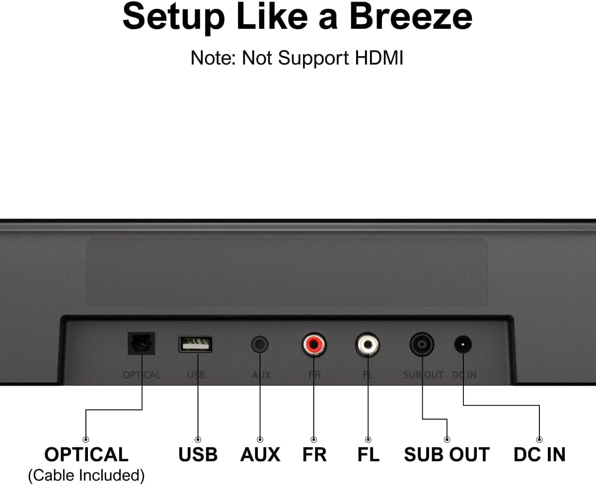 ULTIMEA Akıllı TV için 7.1ch Ses Çubuğu, 4 Surround Hoparlör ve Subwoofer'lı Surround Ses Sistemi, 330W Tepe Güç, Sanal Surround Ses, BT/Optik/AUX, Uygulama Kontrolü - Aura A40