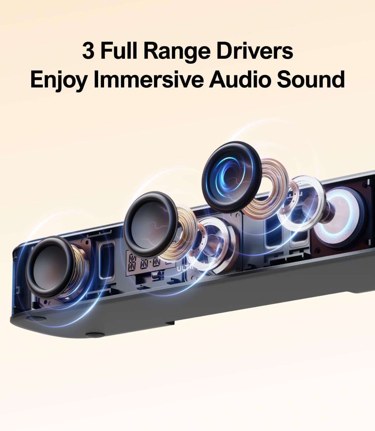 ULTIMEA Akıllı TV için 7.1ch Ses Çubuğu, 4 Surround Hoparlör ve Subwoofer'lı Surround Ses Sistemi, 330W Tepe Güç, Sanal Surround Ses, BT/Optik/AUX, Uygulama Kontrolü - Aura A40