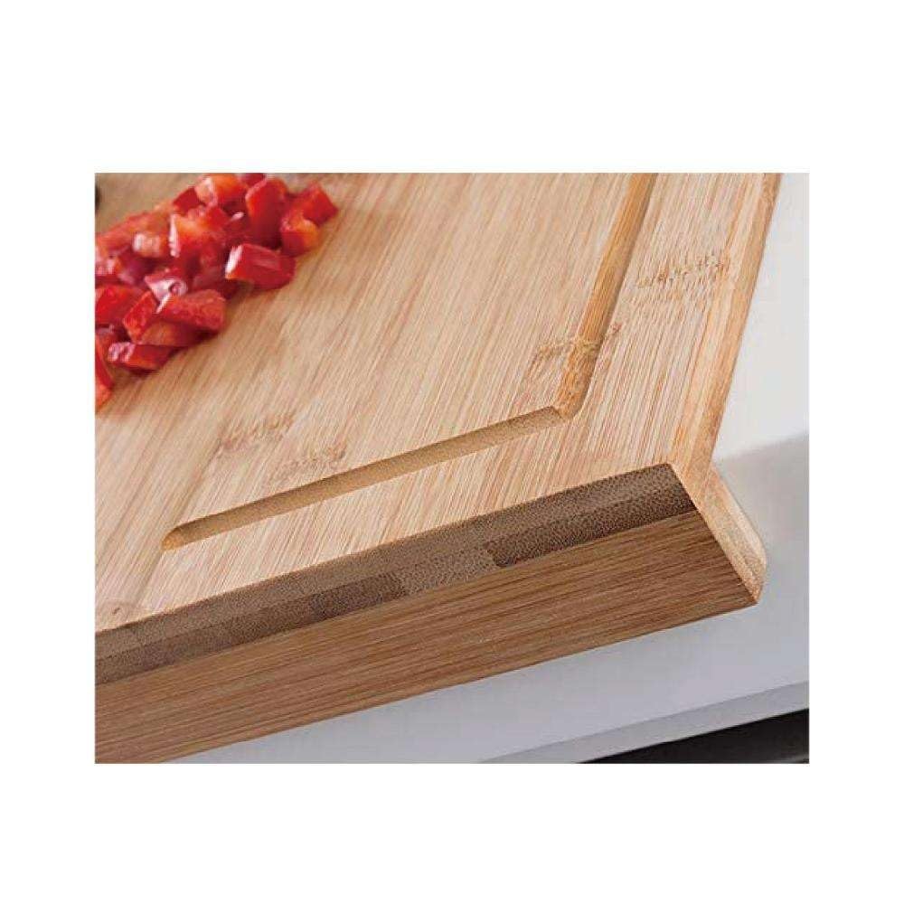 Deconox Tezgah Üstü Bambu Kesme Tahtası, Kaymaz Ekmek Tahtası, Kenarlı Kesme Tepsisi Büyük Boy (45cm*35cm) - Tezgah Üstü Bambu Kesim Panosu Antibakteriyel ve Hijyenik, Dayanıklı ve Sağlam.