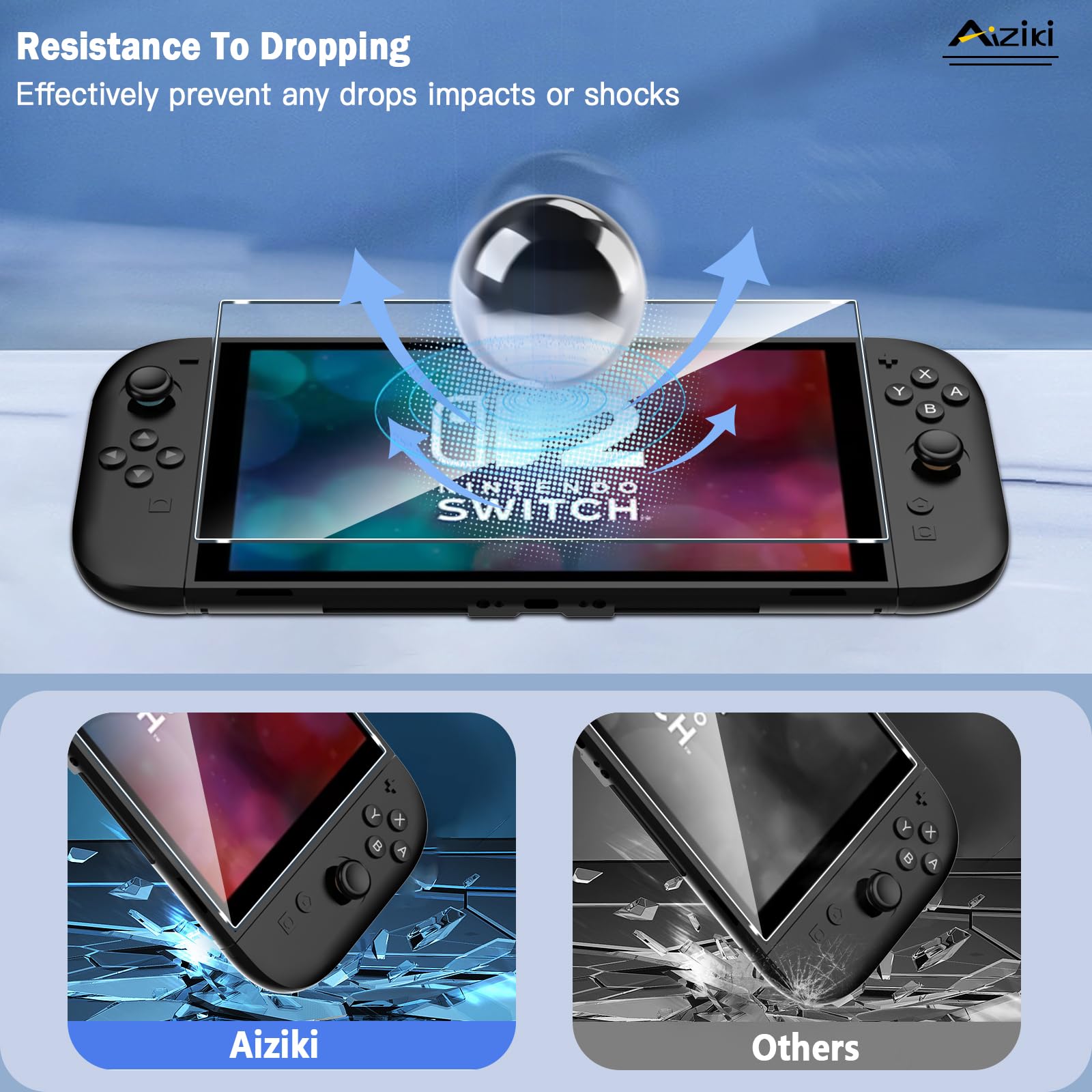 Aiziki Switch 2 Ekran Koruyucu Temperli Cam için Tasarlanmış 2'li Paket, Ultra Dayanıklı, 9H Sertlik Kırılmaz, Çizilmeye Dayanıklı, Nintendo Switch 2 Ekran Koruyucu için Kabarcıksız, Kılıf Dostu