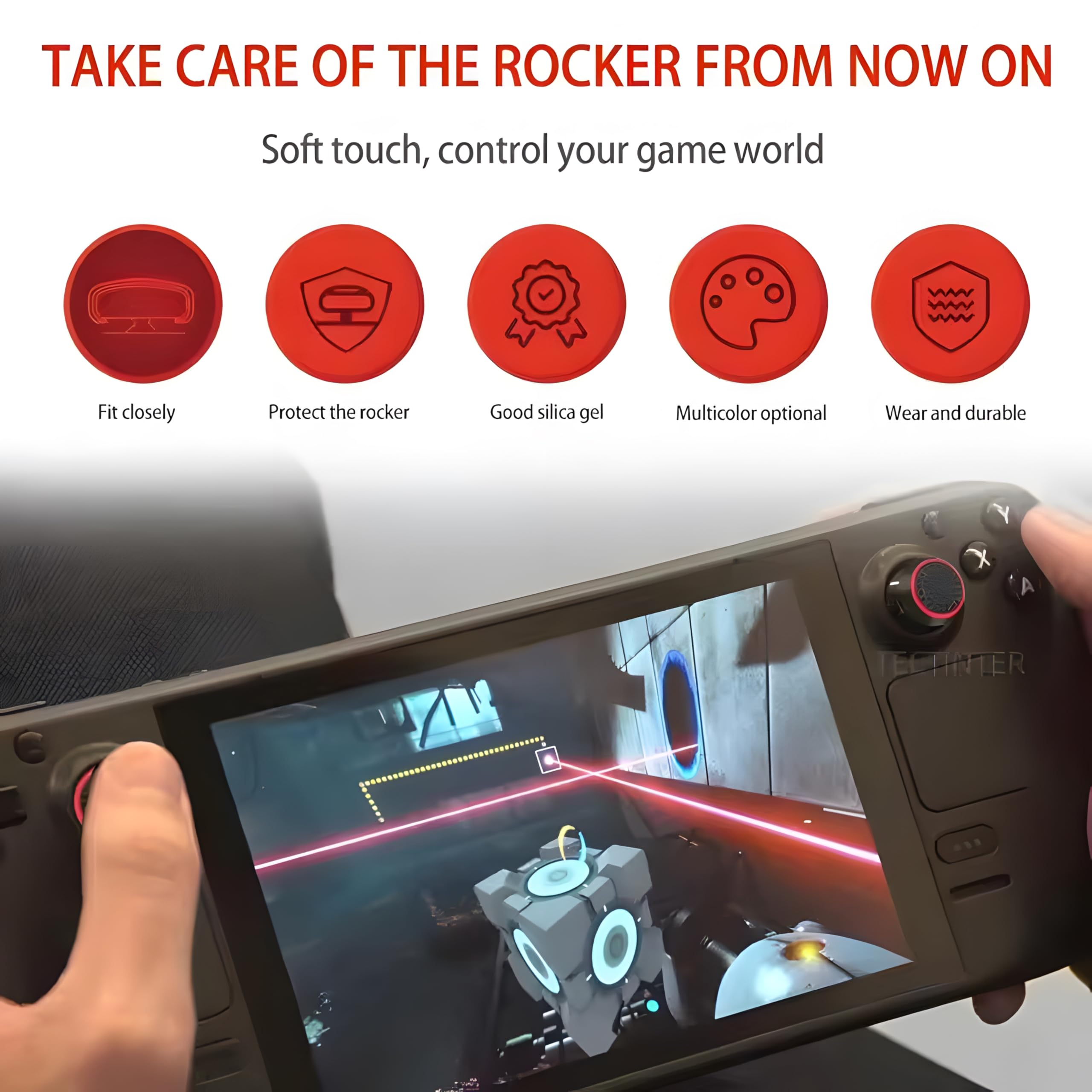 Analog Stick Cap Koruyucu Başlık, Silikon Thumb Grip | Thumb Stick Silikon Caps Grip Koruması Aksesuar Seti PS5 / PS4 / PS3 / Xbox Series S/X Switch Controller Kol için (4 adet) (Siyah - Kırmızı)