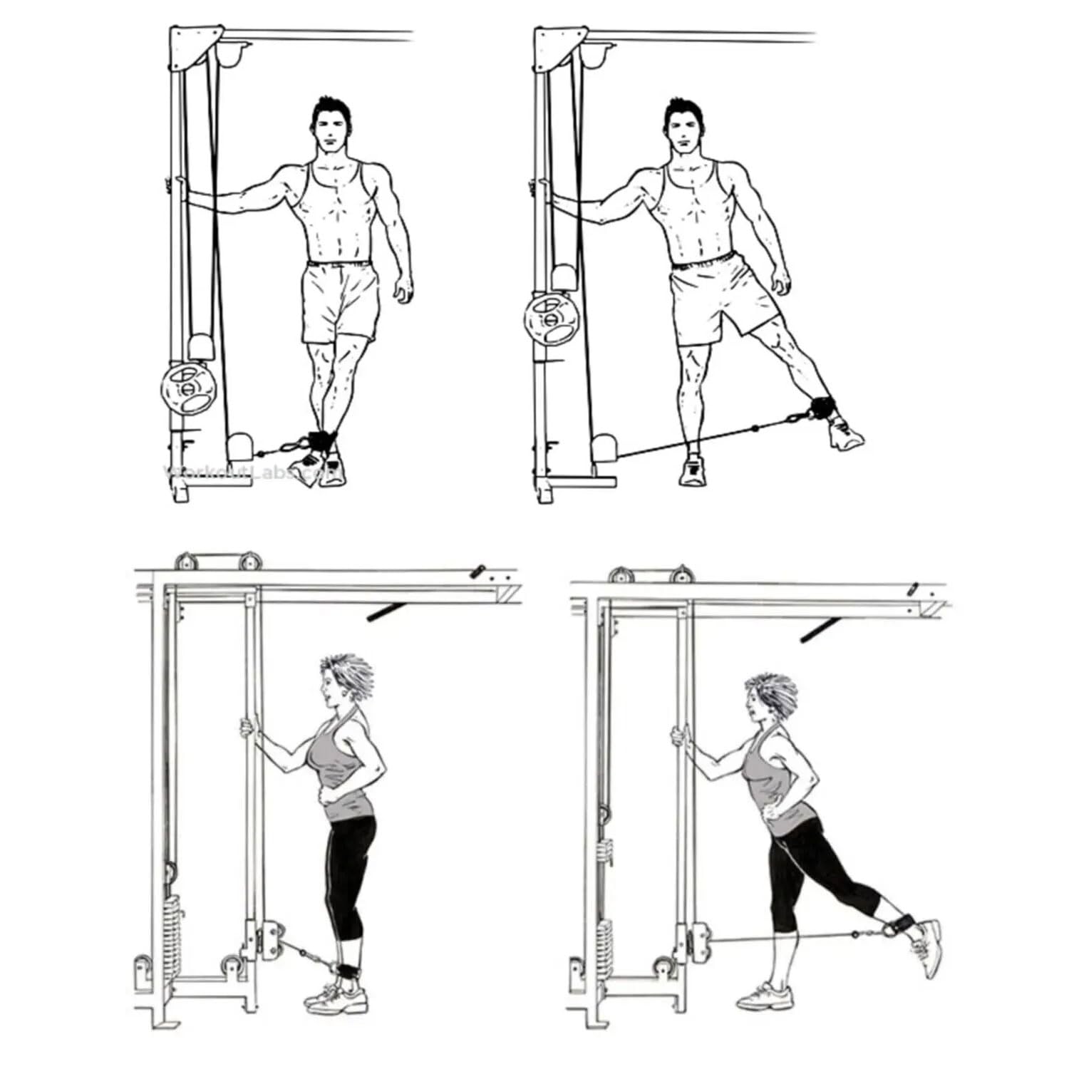 Spor Byfit D Halkalı Ayak ve El Bileği için Ağırlık Çekiş Kayışı (Pembe)