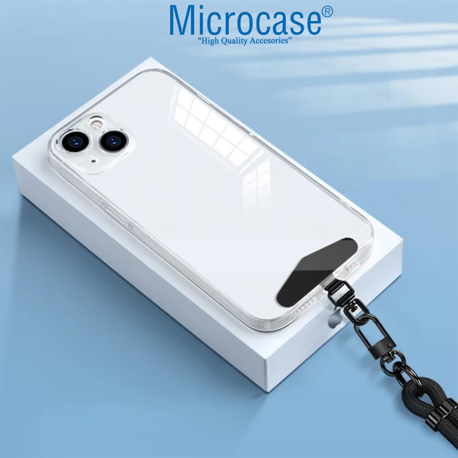 Microcase 360 Döner Başlıklı Telefon İp Askılıklar için Paslanmaz Çelik Tutacak Bağlantı Parçası-AL4
