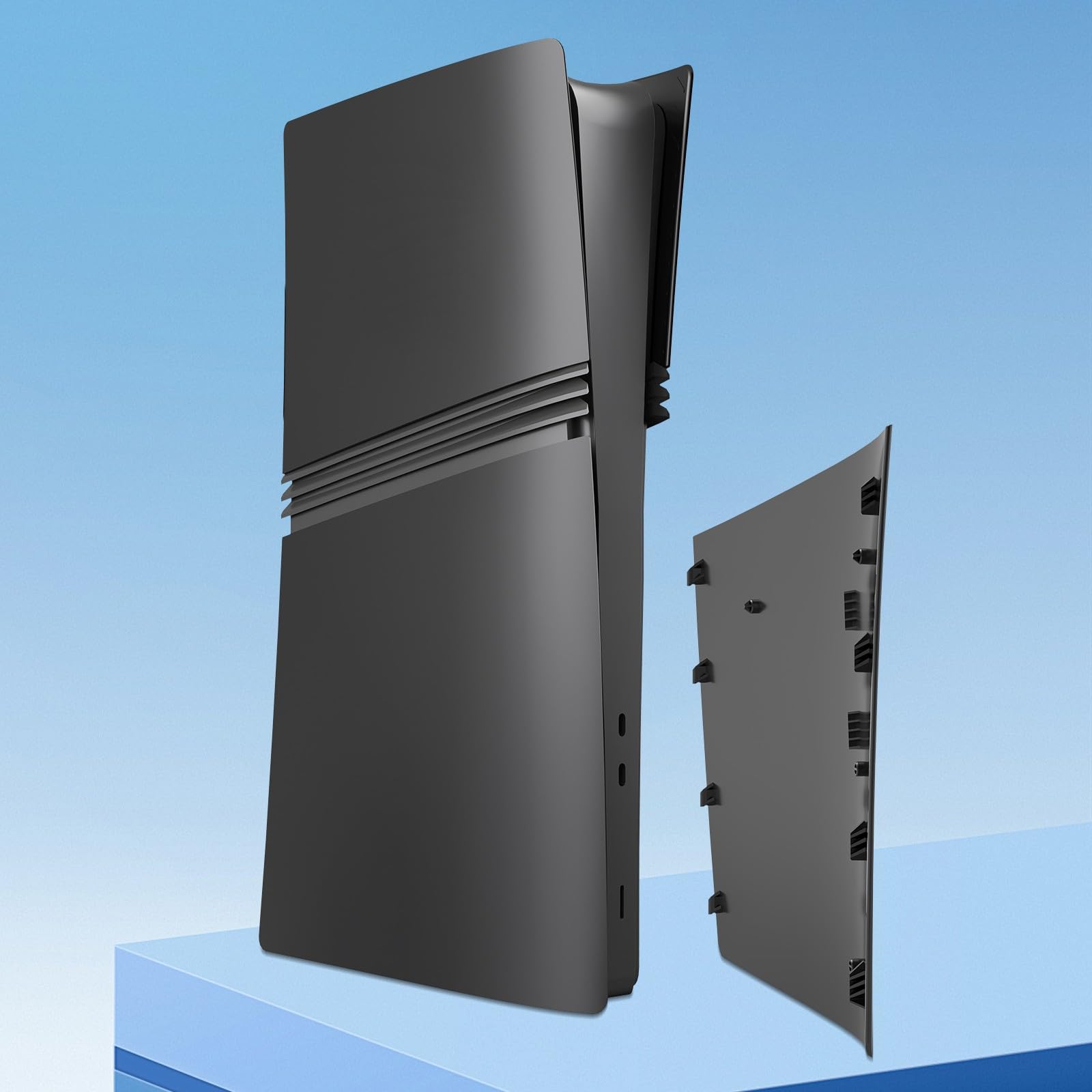 PS5 Pro Digital Edition için Kapak Plakaları, PlayStation 5 Pro Konsolu ile Uyumlu Mat FacePlates Aksesuarları ABS Yedek Yan Kılıf (Siyah)
