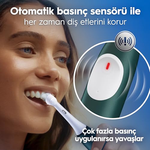Oral-B iO2 Orman Yeşili Şarjlı/Elektrikli Diş Fırçası, 1 Fırça Başlığı, Tek Şarjda 4 Haftaya Varan Kullanım, Seyahat Kabı