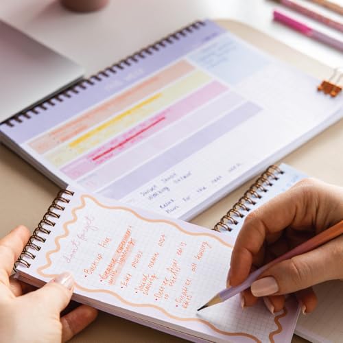 PAPERORA Haftalık ve Günlük 3’lü Masaüstü Süresiz Planlayıcı Set - Soyut