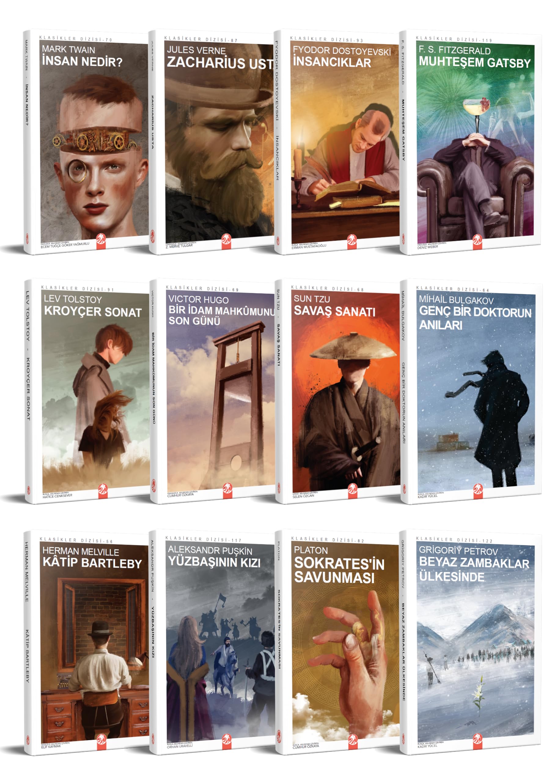 Dünya Klasikleri Kitap Seti, 12 Adet, Tolstoy, Virginia Woolf, Platon ve Diğer Yazarlardan Seçme Eserler