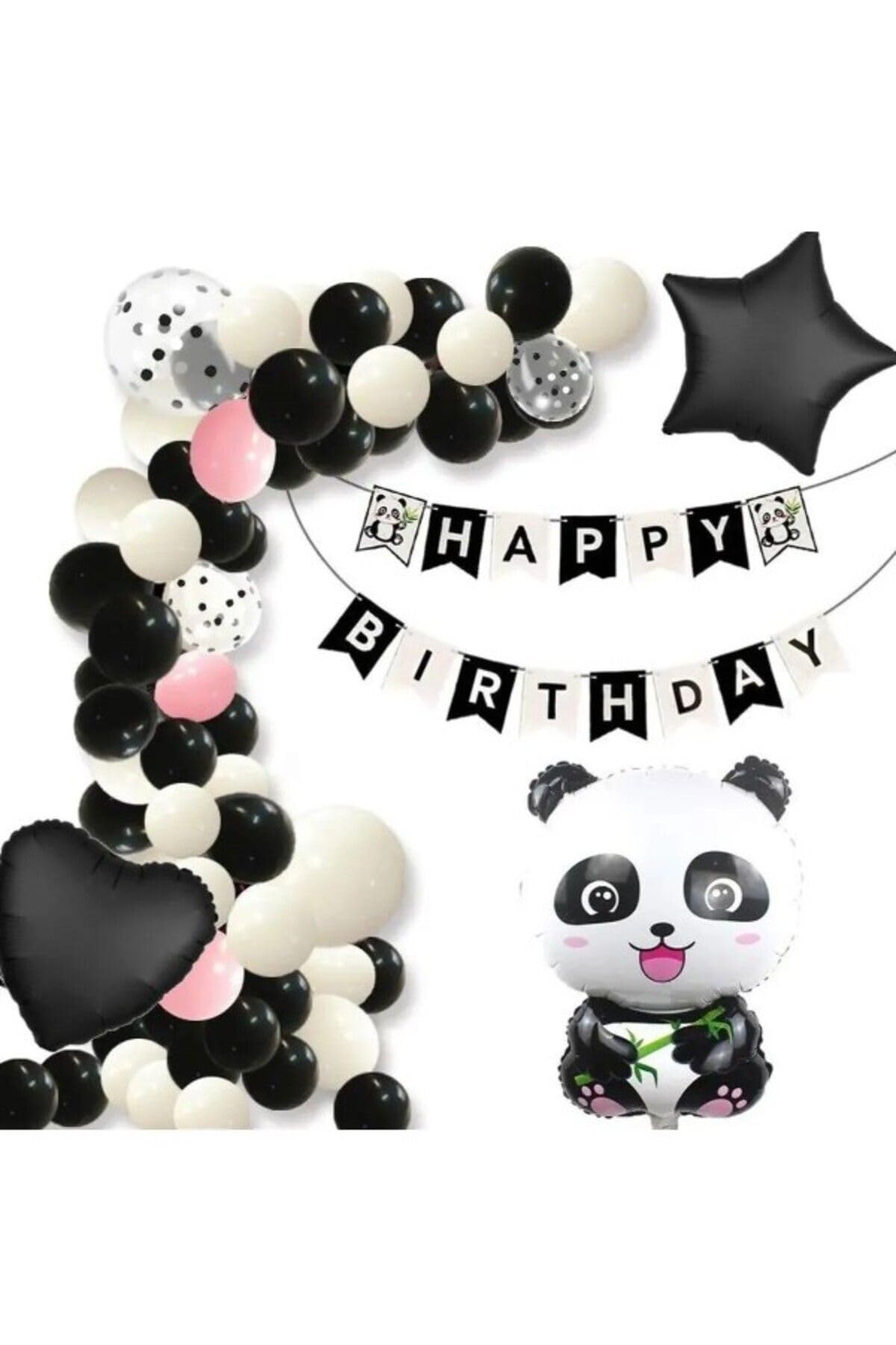 Lüks Panda Doğum Günü Süsü Doğum Günü Konsepti Balon Set