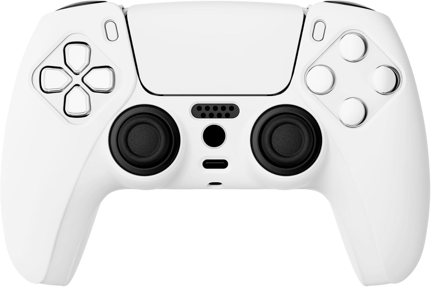 PS5 DualSense Controller için Silikon Kılıf | Playstation 5 Kablosuz Controller için Kılıf Kaymaz Koruyucu (Beyaz)