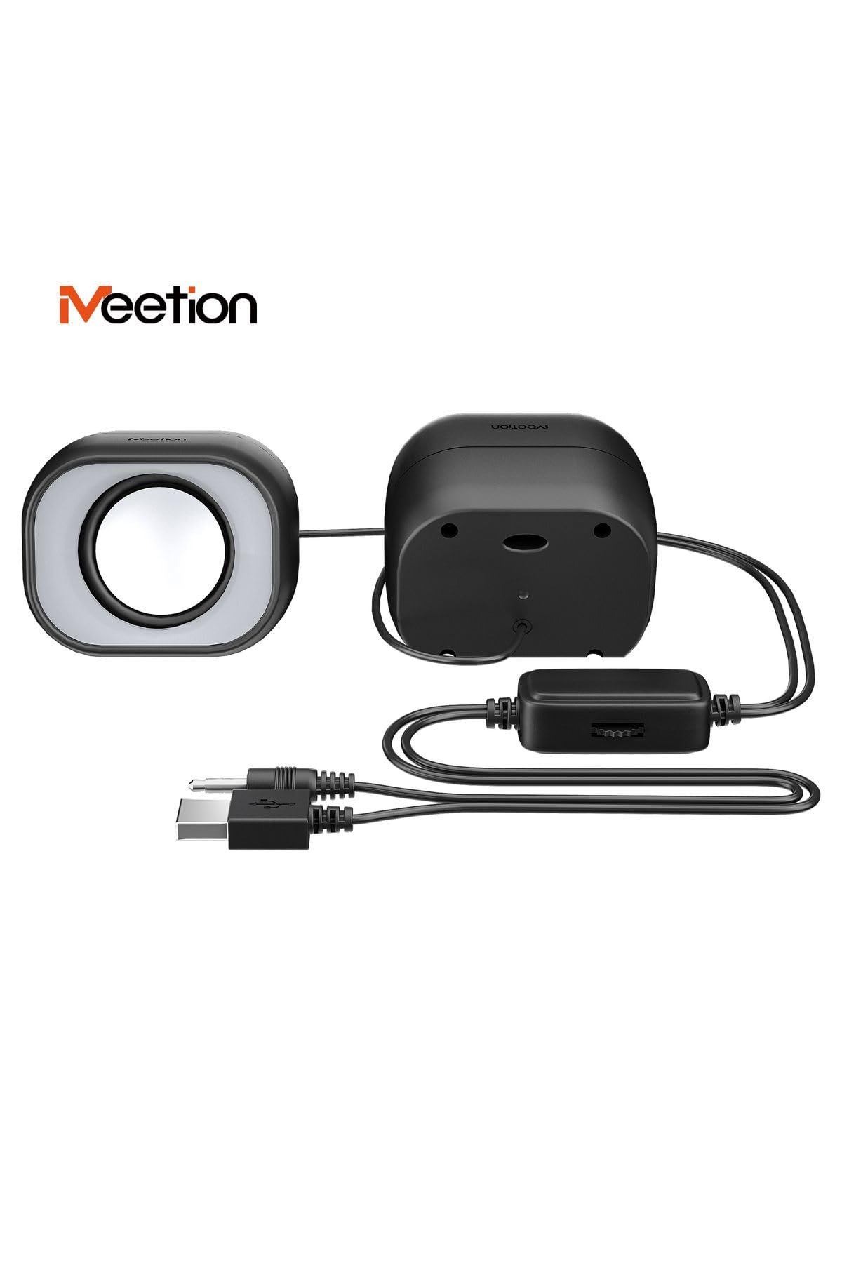 Meetion | SP2010 | Siyah | Ofis Masaüstü Hoparlörleri | 2.0 Ses Sistemi | 3.5mm + USB Bağlantı