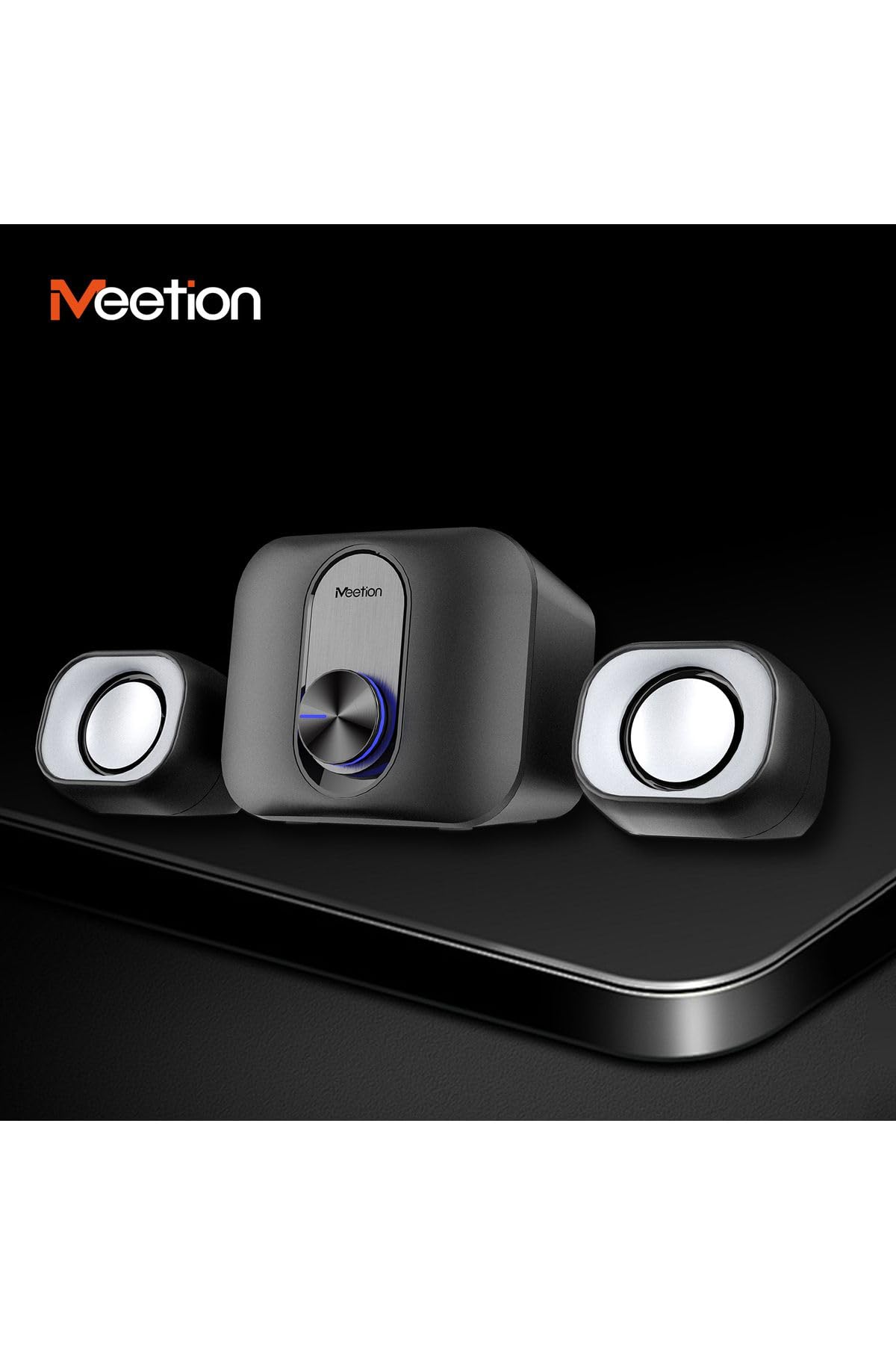 Meetion | SP2110 | Siyah | Ofis Hoparlörü | Bluetooth + 2.1 Ses Sistemi | 3.5mm + USB Bağlantı