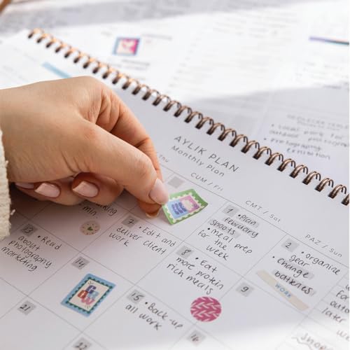PAPERORA Süresiz Haftalık Spiralli Masaüstü Planlayıcı 24x34 cm - Desk Planner Lacivert