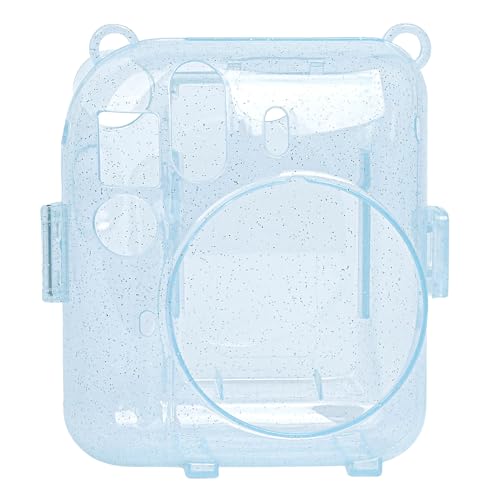 Instax mini 12 Mavi Fotoğraf Makinesi 10'lu Film Simli Pleksi Kılıf PVC Albüm ve Kıskaçlı Resim Standı Bundle Box