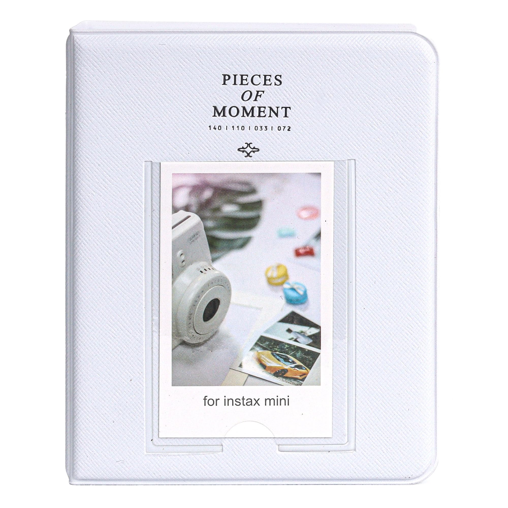 Instax mini 12 Beyaz Fotoğraf Makinesi 10'lu Film Simli Pleksi Kılıf PVC Albüm ve Kıskaçlı Resim Standı Bundle Box