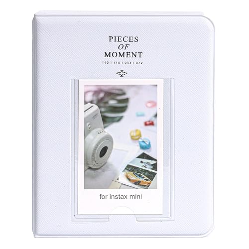 Instax mini 12 Beyaz Fotoğraf Makinesi 10'lu Film Simli Pleksi Kılıf PVC Albüm ve Kıskaçlı Resim Standı Bundle Box