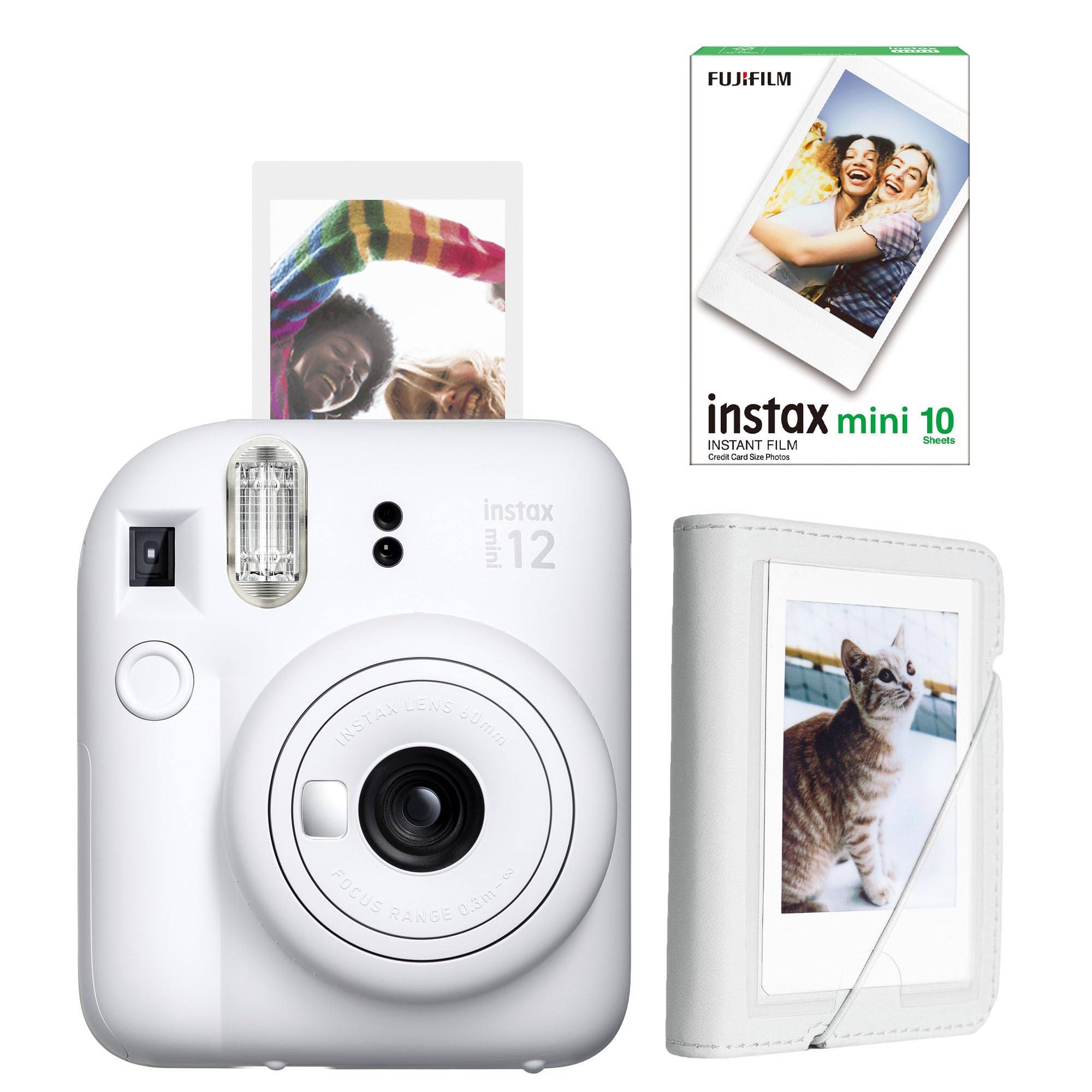Instax mini 12 Beyaz Fotoğraf Makinesi-10'lu Film ve Mini Albüm Seti