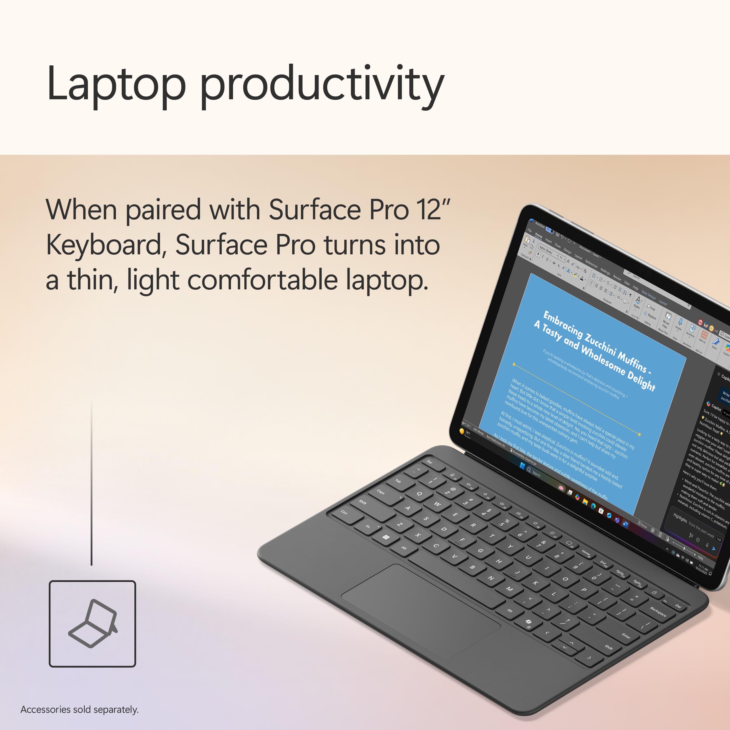Microsoft Surface Pro 2'si 1 Arada Dizüstü Bilgisayar/Tablet (2025), Windows 11 Yardımcı Pilot+PC, 12 inç Dokunmatik Ekran, Snapdragon X Plus (8 Çekirdekli), 16GB RAM, 256GB Depolama, Platin