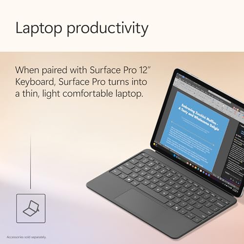 Microsoft Surface Pro 2'si 1 Arada Dizüstü Bilgisayar/Tablet (2025), Windows 11 Yardımcı Pilot+PC, 12 inç Dokunmatik Ekran, Snapdragon X Plus (8 Çekirdekli), 16GB RAM, 256GB Depolama, Platin